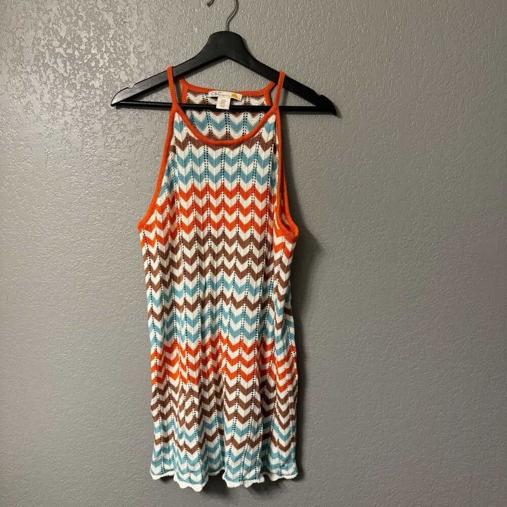 C&C California Chevron Knit Dress/Swim Coverup Women's Size  L
